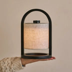 River rechargeable lamp linen-mix shade warm ambient glow