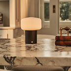 Margaux Dark Brown Wood & Glass Cordless Table Lamp