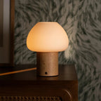 Fynn wooden lamp on bedside table