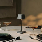 Sarphati mouse grey lamp close-up of metal finish and touch base