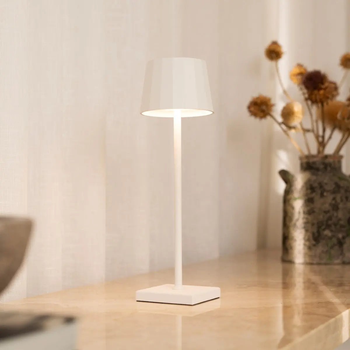 William cordless lamp overhead view cylindrical silhouette