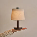 Rover dark linen lamp on outdoor covered terrace