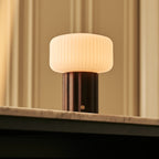 Robin Dark Brown Wood & Glass Cordless Table Lamp