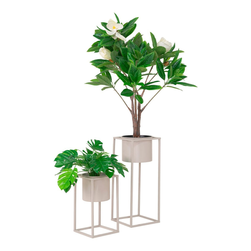 Marla Bloempotten - Beige/Grau, Stahl - 2er-Set