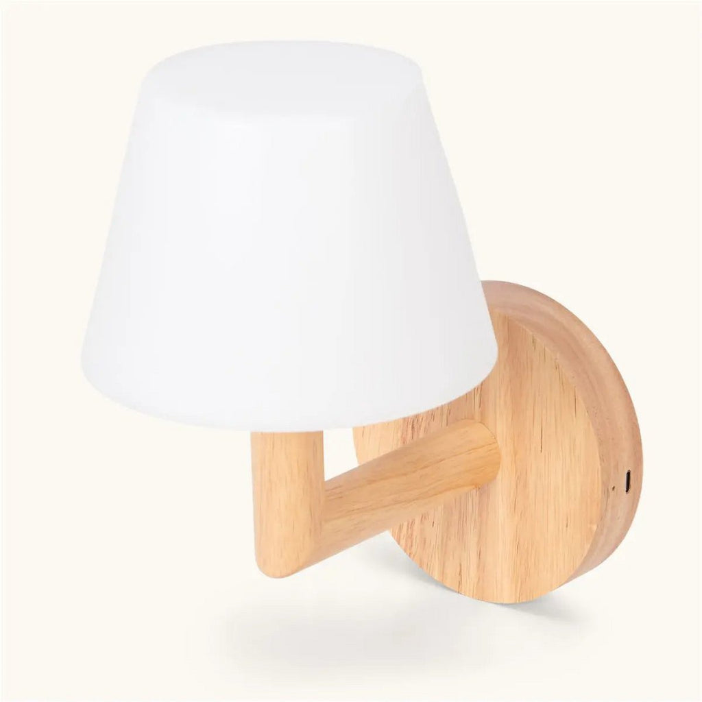 Ted Light Brown Wood Cordless Wall Lamp