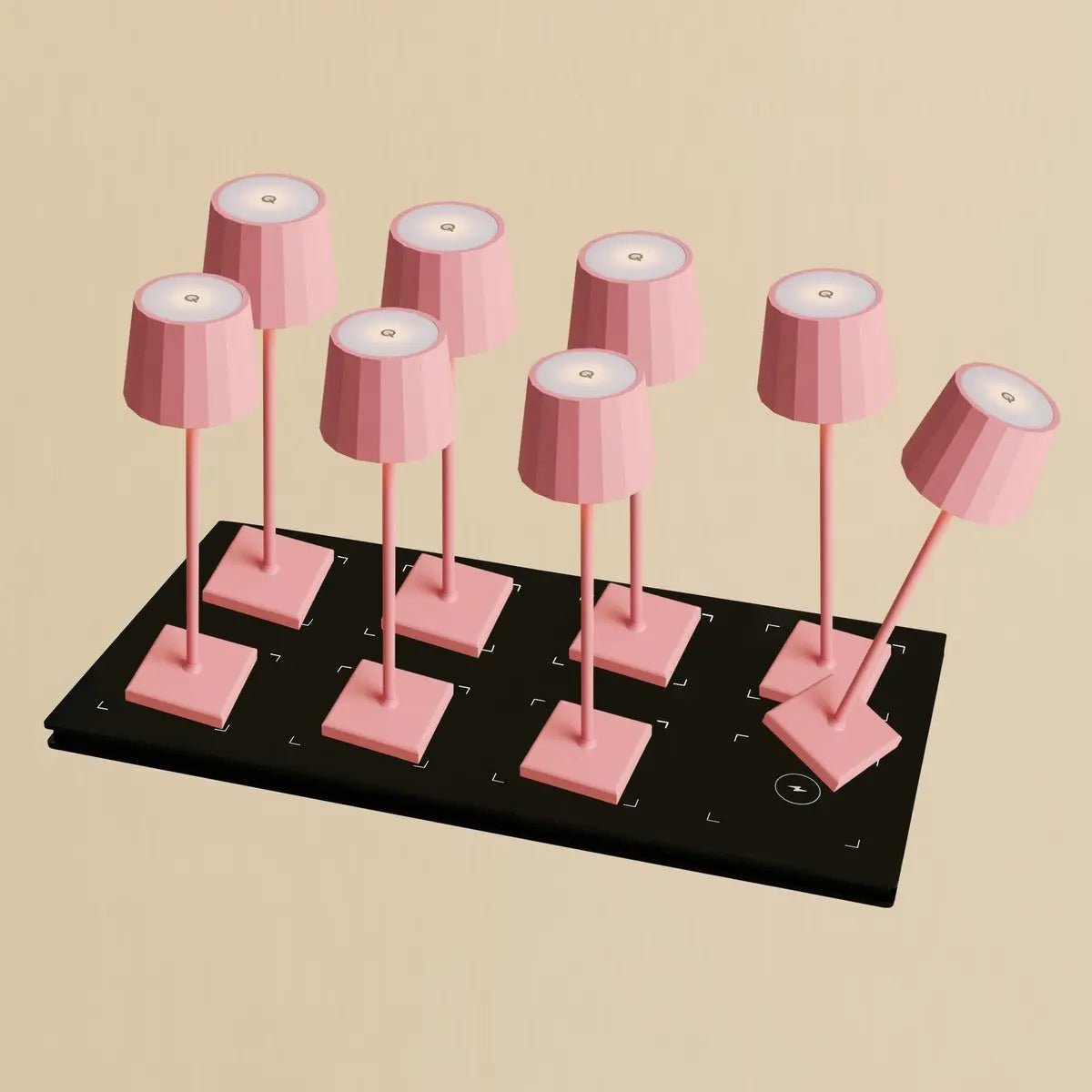 Wouter flamingo pink cordless lamp and Central Station Dock Professional Set