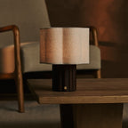 Yalisa Dark Brown Wood & Linen Cordless Table Lamp
