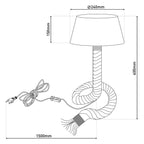Touw Natural Rope & White Textile Table Lamp – Large