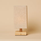 Bob Light Brown Wood & Linen Cordless Table Lamp