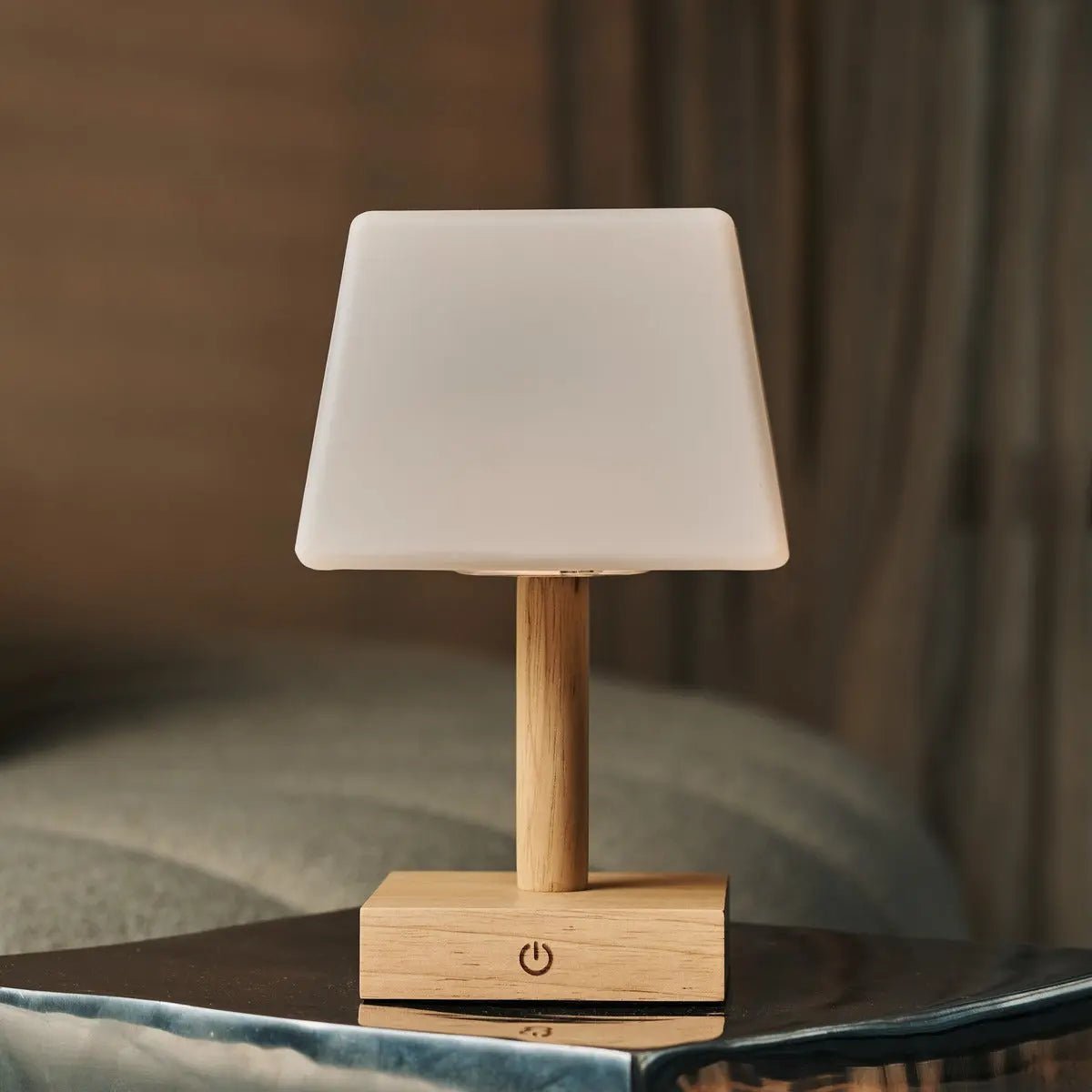 Tommy table lamp detail of matte glass shade