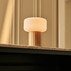 Margaux Light Brown Wood & Glass Cordless Table Lamp