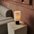 Kiko wood lamp warm ambient light in reading nook