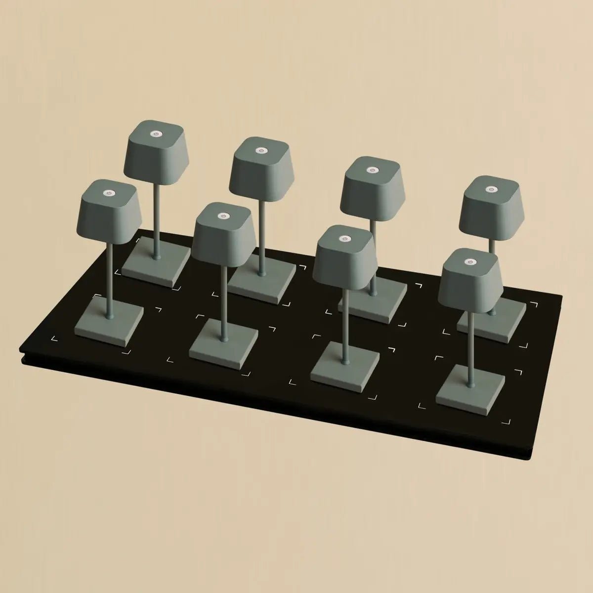 Sarphati lamp close-up mouse grey finish and touch base