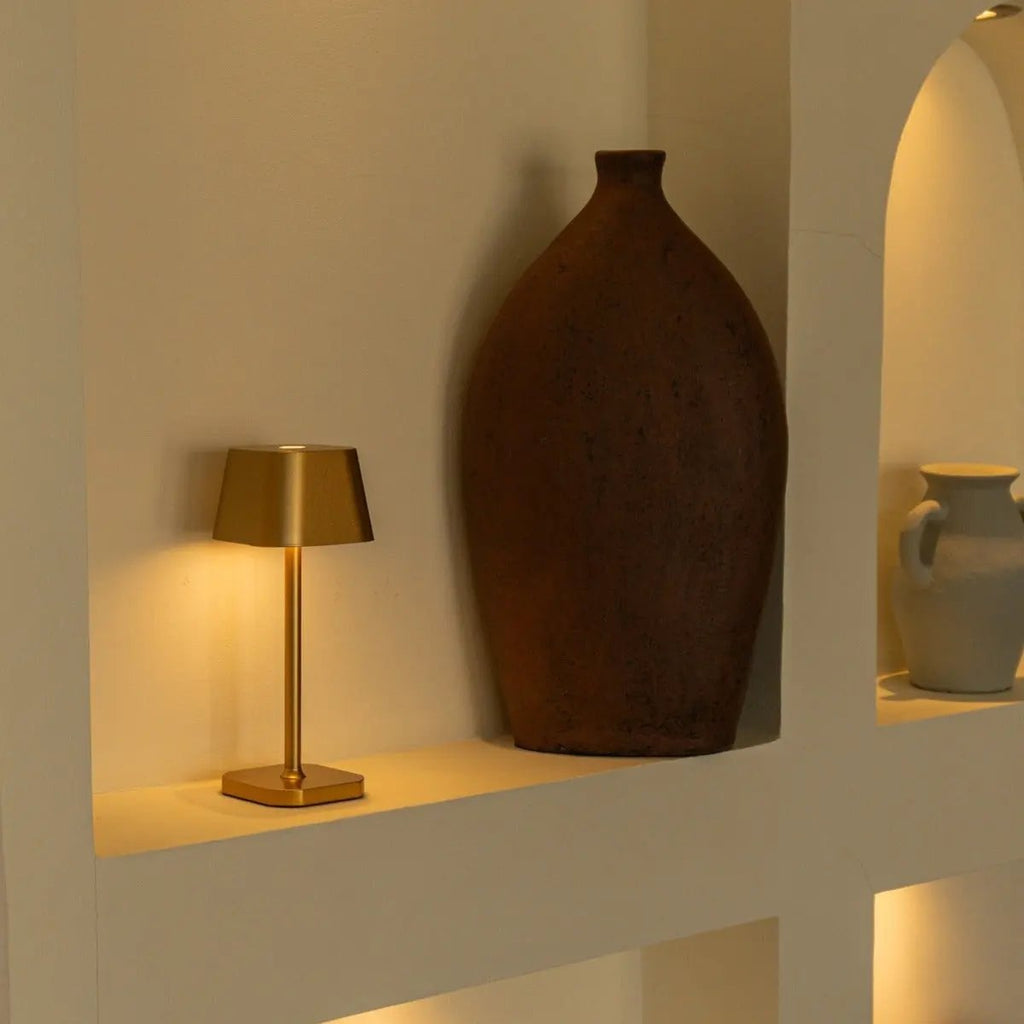 Ava metal lamp on outdoor covered terrace