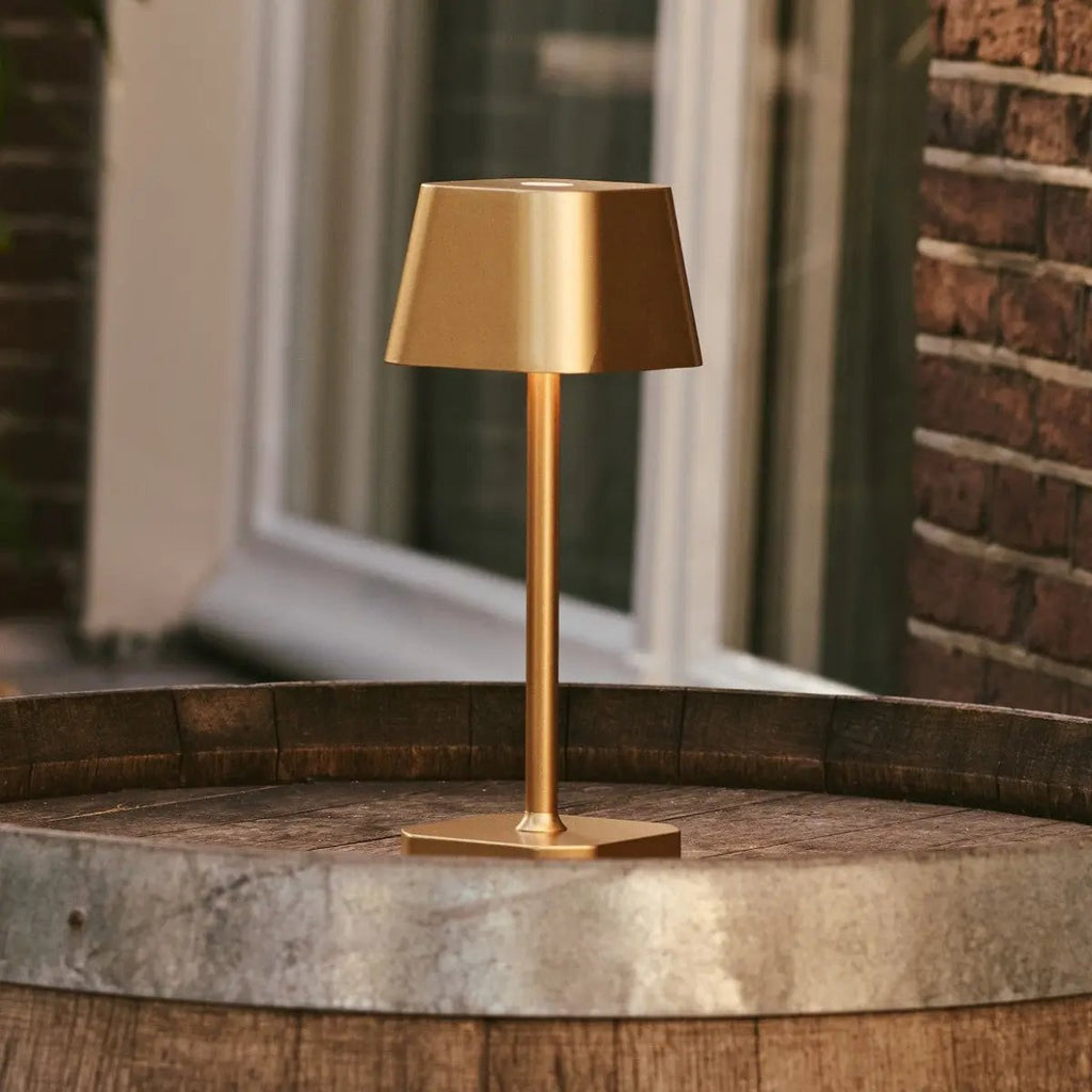Ava gold metal rechargeable cordless table lamp