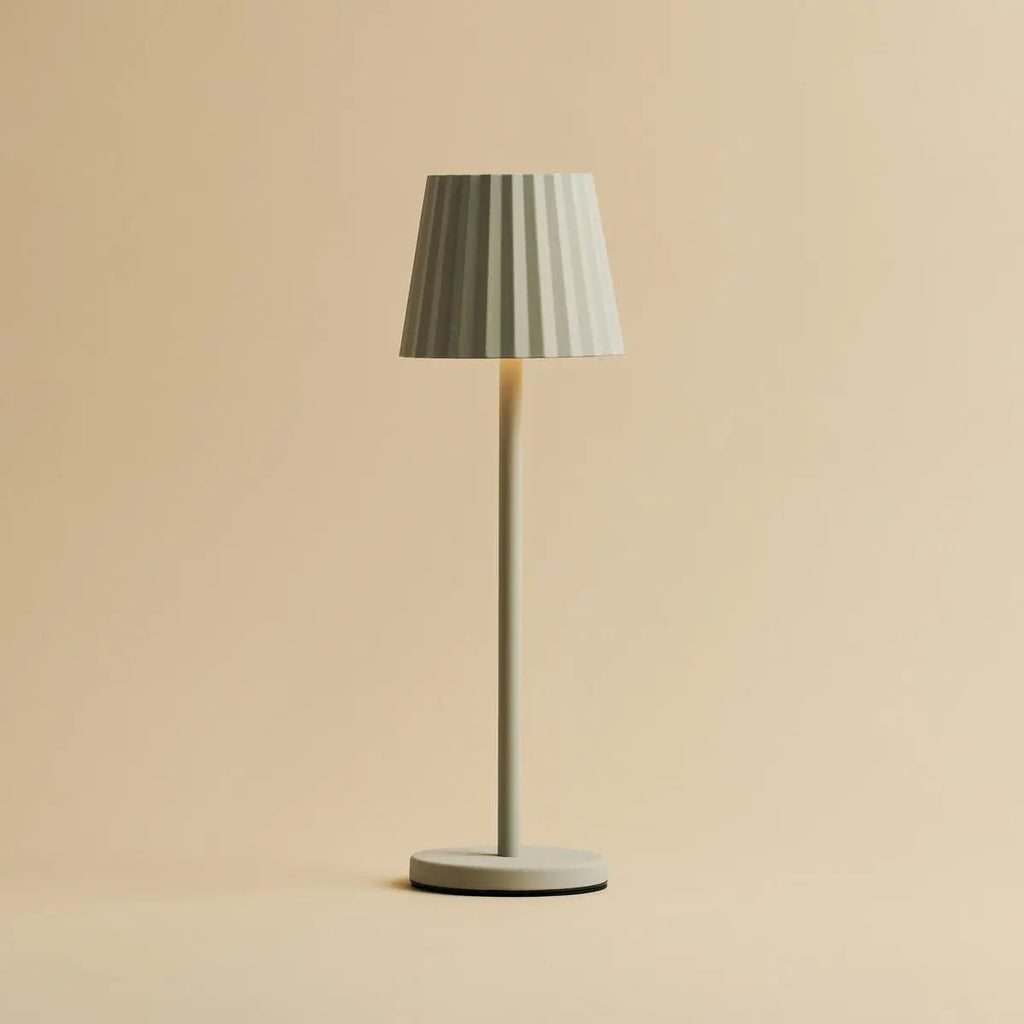 Maya shadow grey cordless metal rechargeable table lamp
