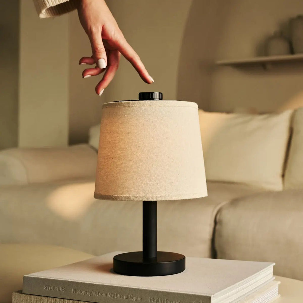 Rover linen shade lamp in Scandinavian interior