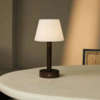 Zoe dark wood rechargeable cordless table lamp 2700K warm white