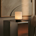 Cuyp dark Emperador marble rechargeable table lamp modular glass shade