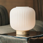 Lyla Light Brown Wood & Glass Cordless Table Lamp