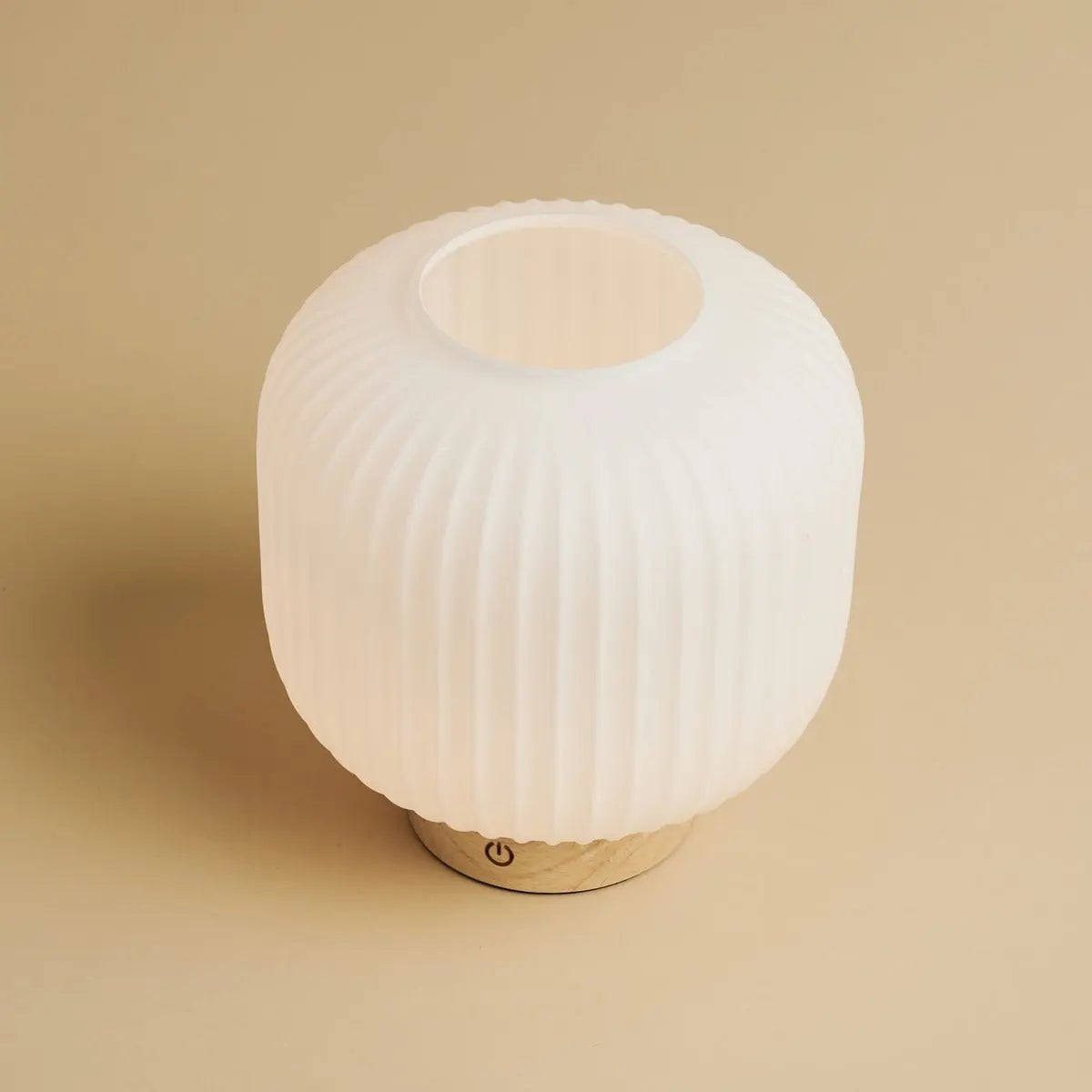 Lyla Light Brown Wood & Glass Cordless Table Lamp