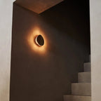 Lulu wood lamp mounted in bedroom accent position