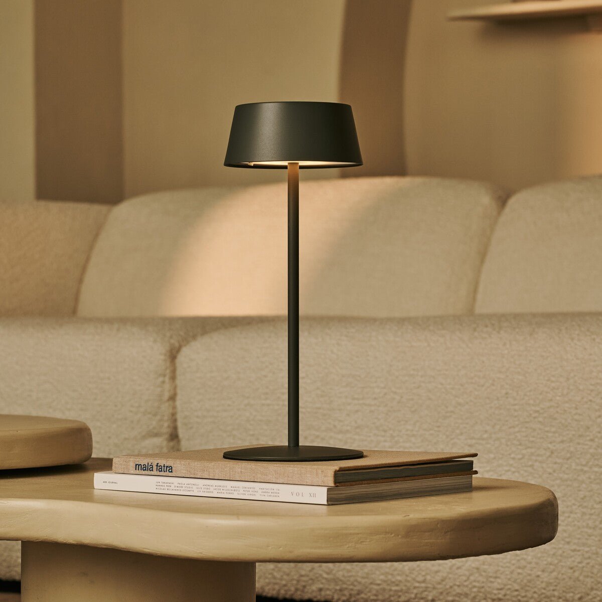 Hugo Olive Green Metal Rechargeable Touch Table Lamp