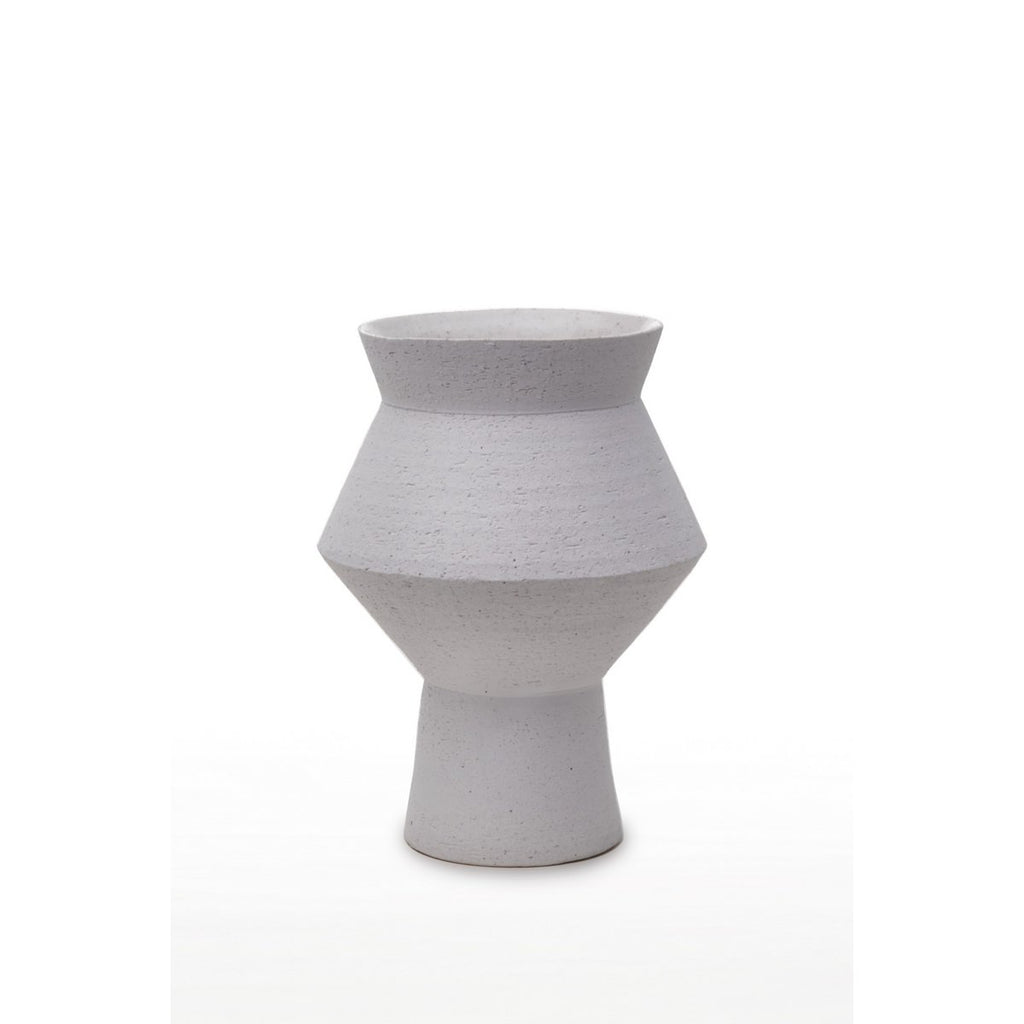 Gray ceramic vase on a white background