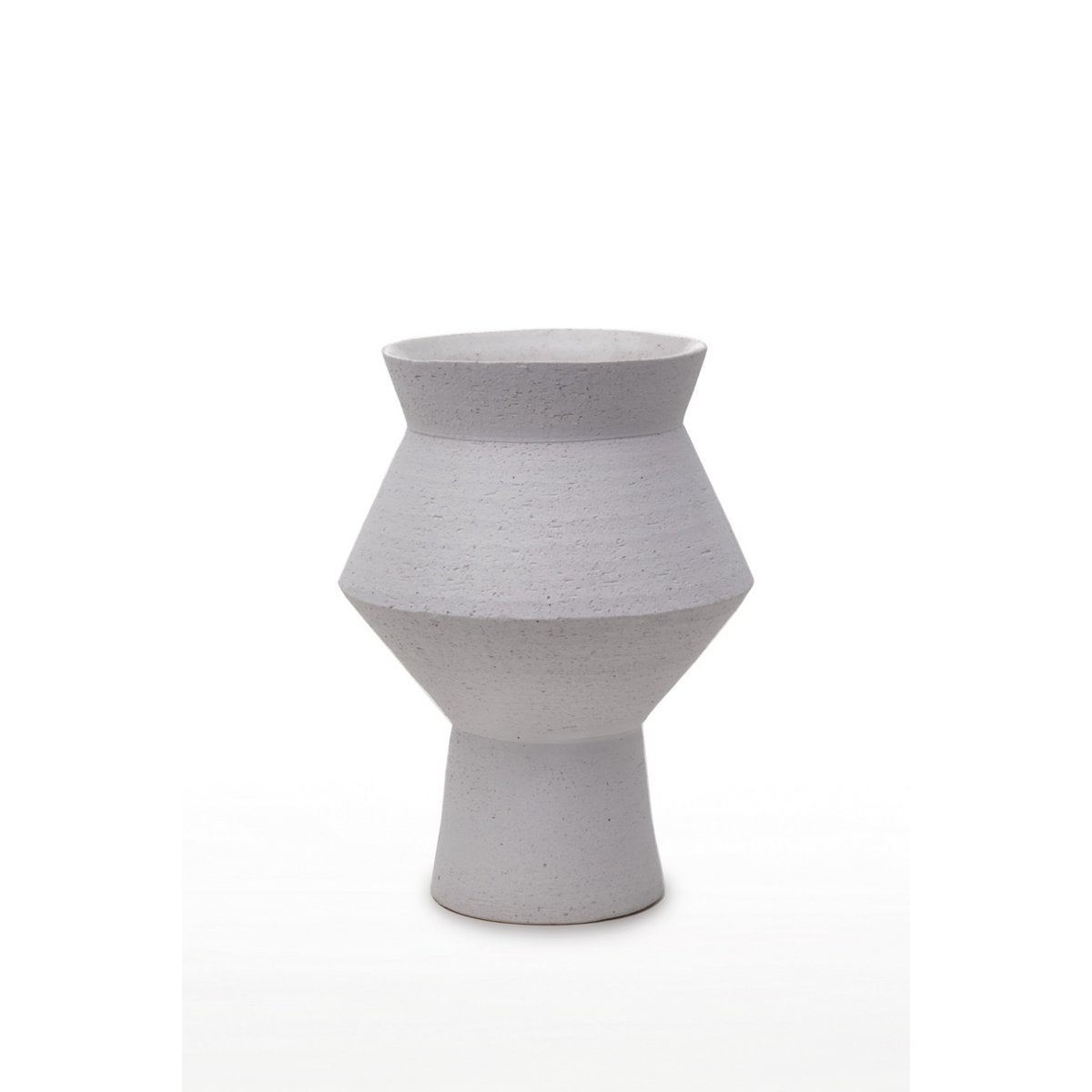 Gray ceramic vase on a white background