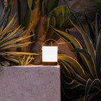 Avery cordless lamp close-up of leather strap accent