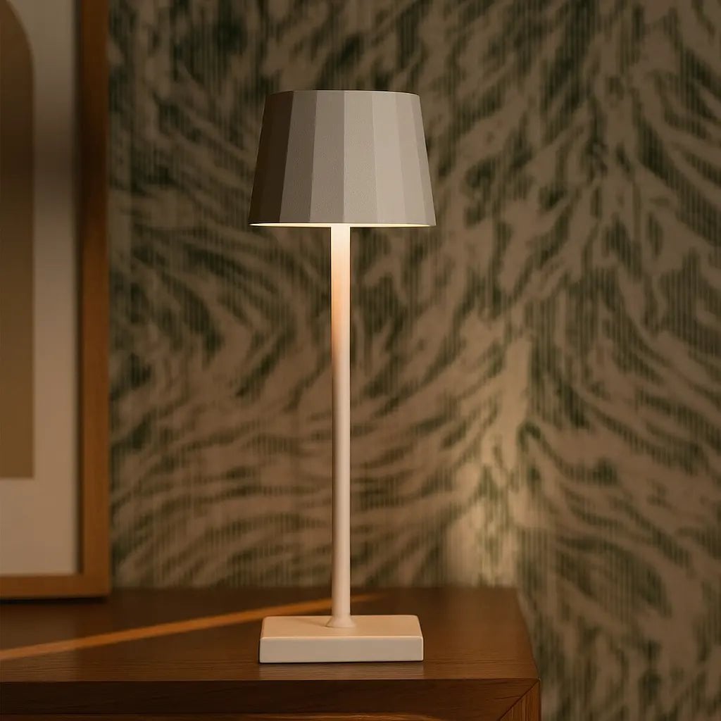 William white lamp in Scandinavian minimalist interior
