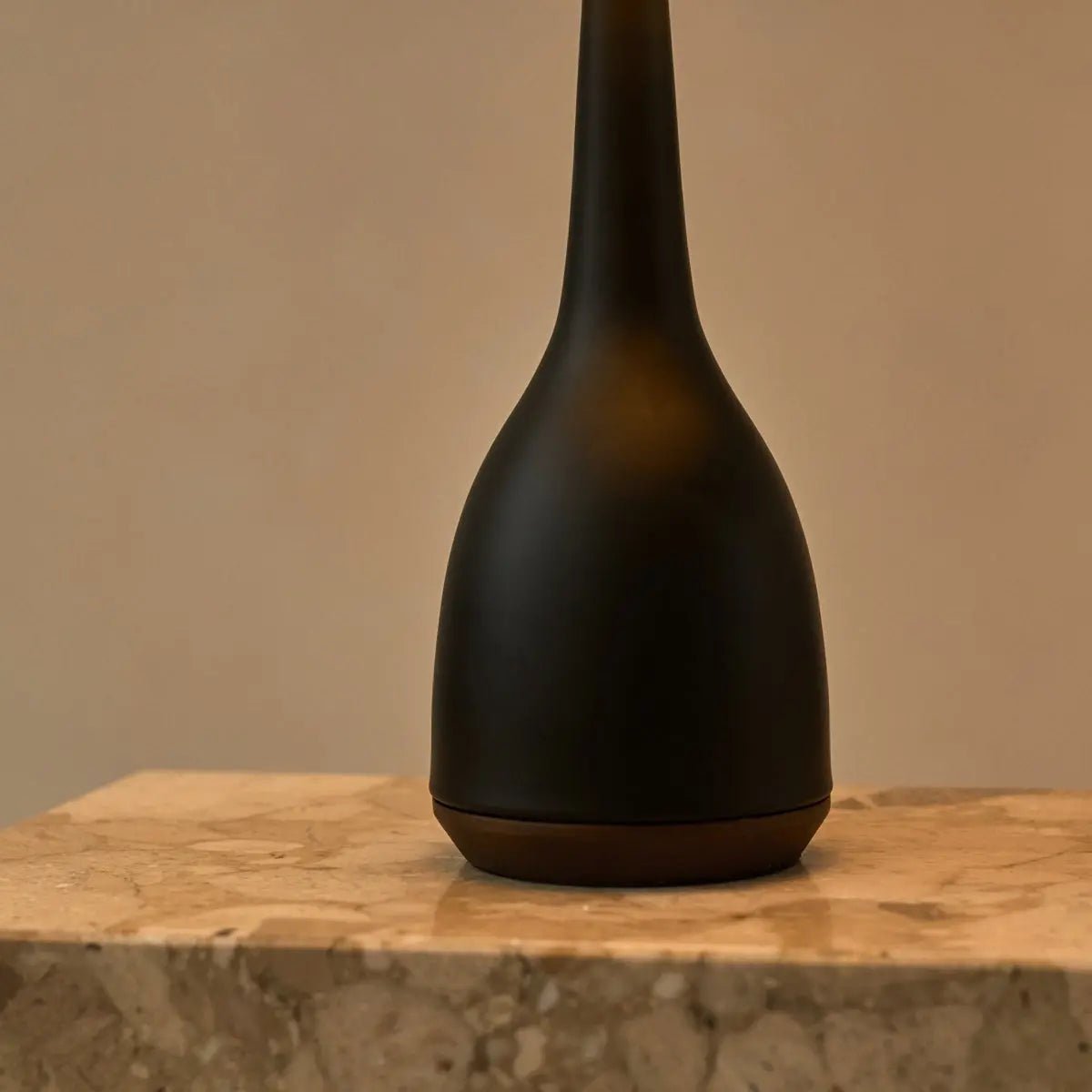 Jacob corded table lamp full view showing warm ambient light