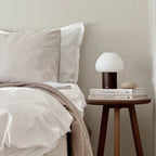 Fynn Dark Brown Wood & Glass Cordless Table Lamp