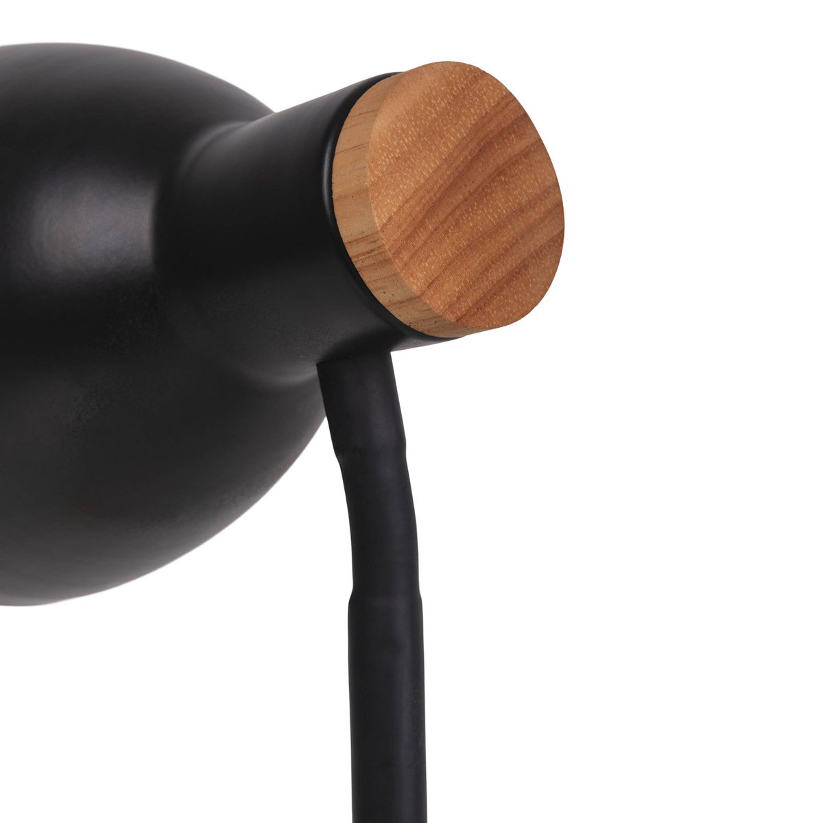Marie Black Metal & Wood Desk Lamp