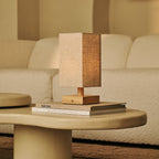 Bob Light Brown Wood & Linen Cordless Table Lamp