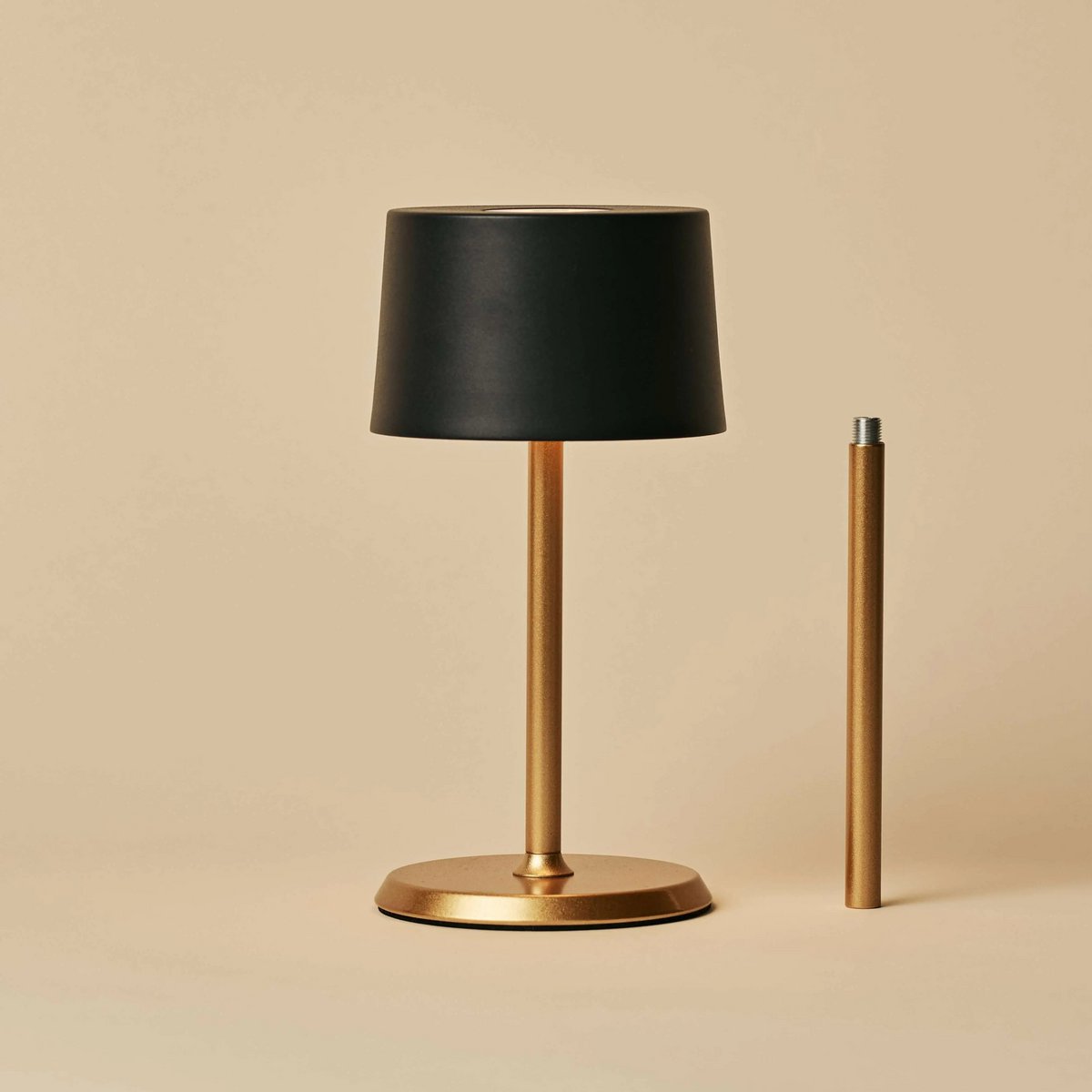 David Black & Gold Rechargeable Table Lamp 2-in-1