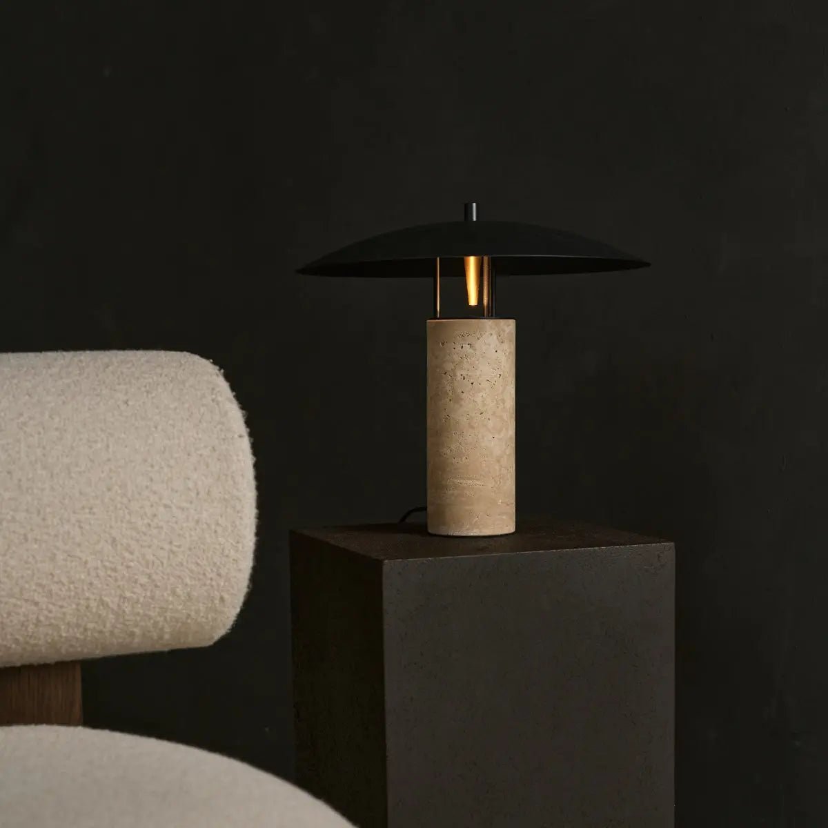 Nicolaas travertine lamp natural stone unique pattern
