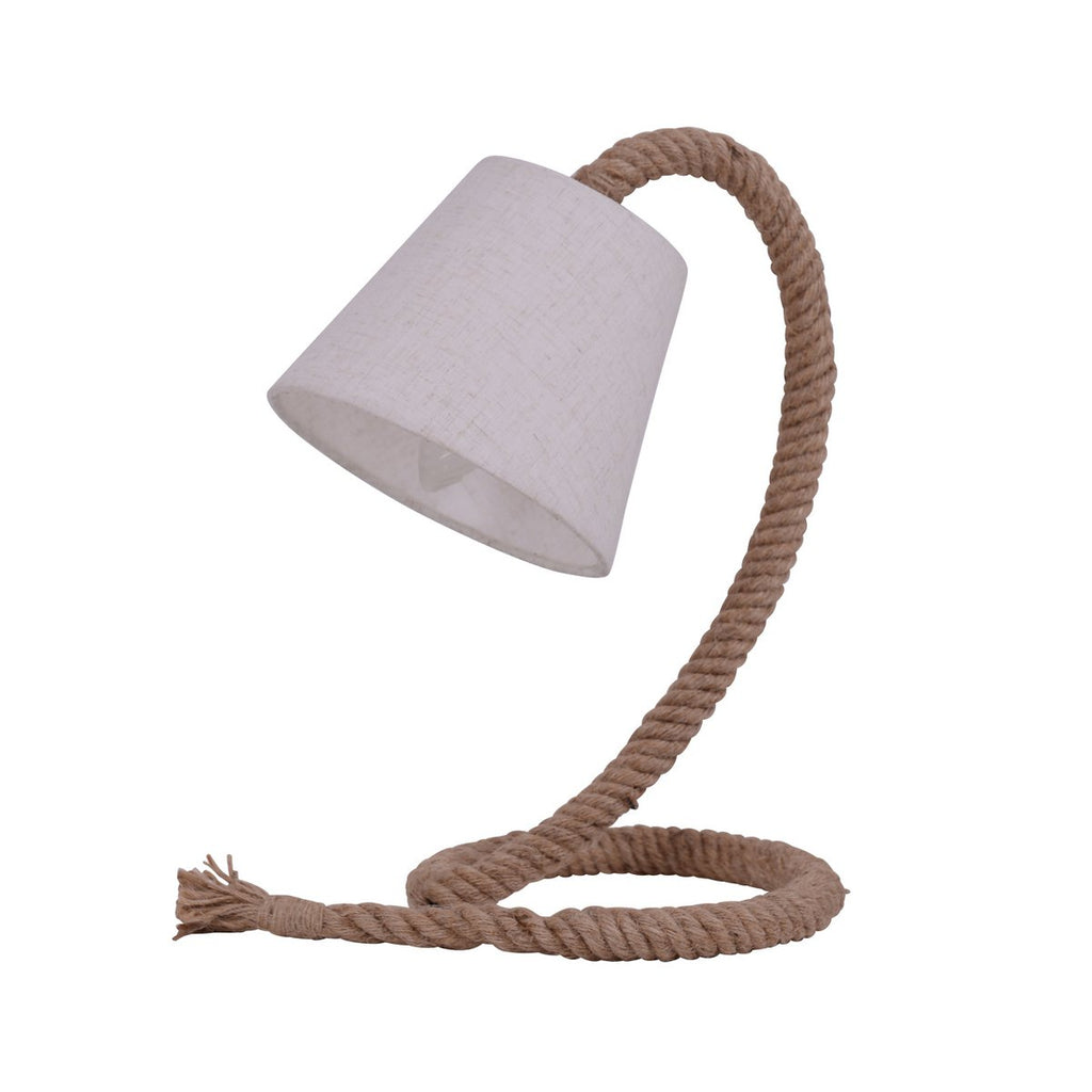 Touw Natural Rope & White Textile Table Lamp