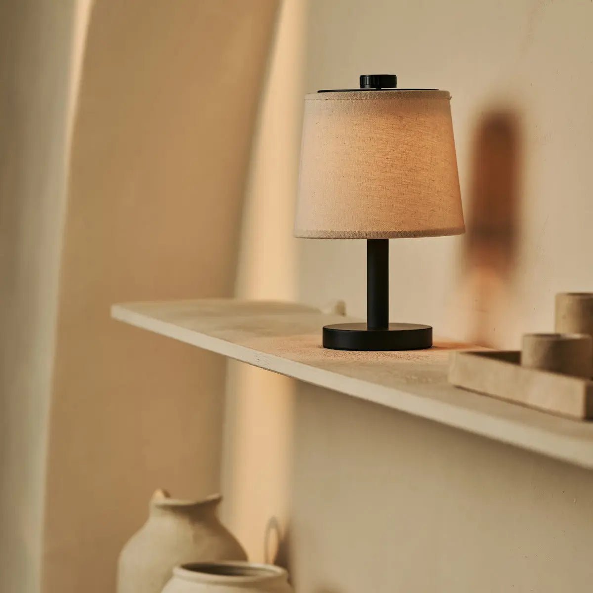 Rover cordless lamp in bedroom on bedside table