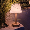 Zoe wood cordless rechargeable table lamp natural rubberwood