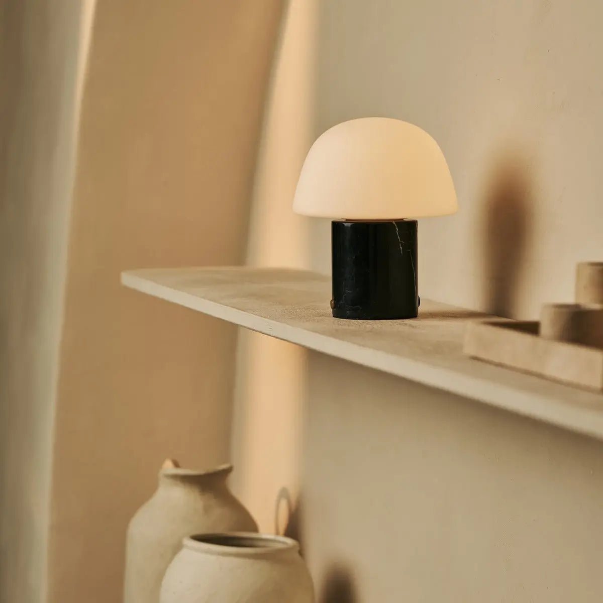Maes Nero Marquina Marble Rechargeable Table Lamp