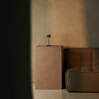 Sarphati mouse grey rechargeable lamp on bedside table