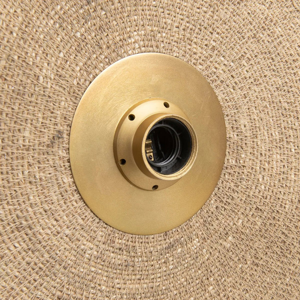 Let's Groove Natural Brass Woven Grass Wall Lamp