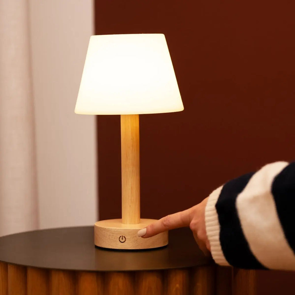 Zoe rechargeable lamp overhead view
