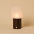 Ingmar Dark Brown Wood & Glass Cordless Table Lamp