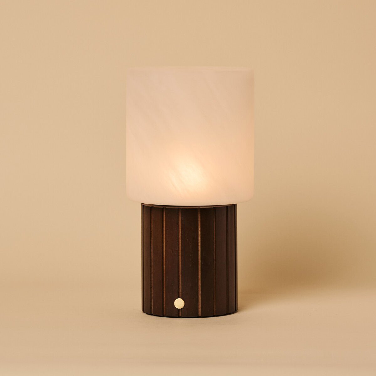 Ingmar Dark Brown Wood & Glass Cordless Table Lamp