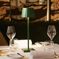 William pine green metal rechargeable cordless table lamp