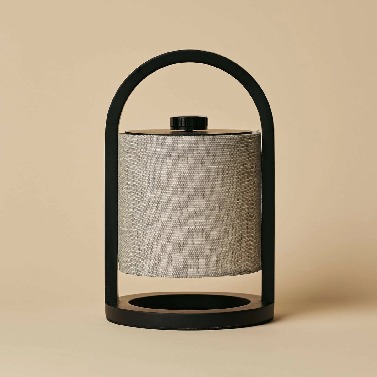 River Black & Grey Wood & Linen Cordless Table Lamp