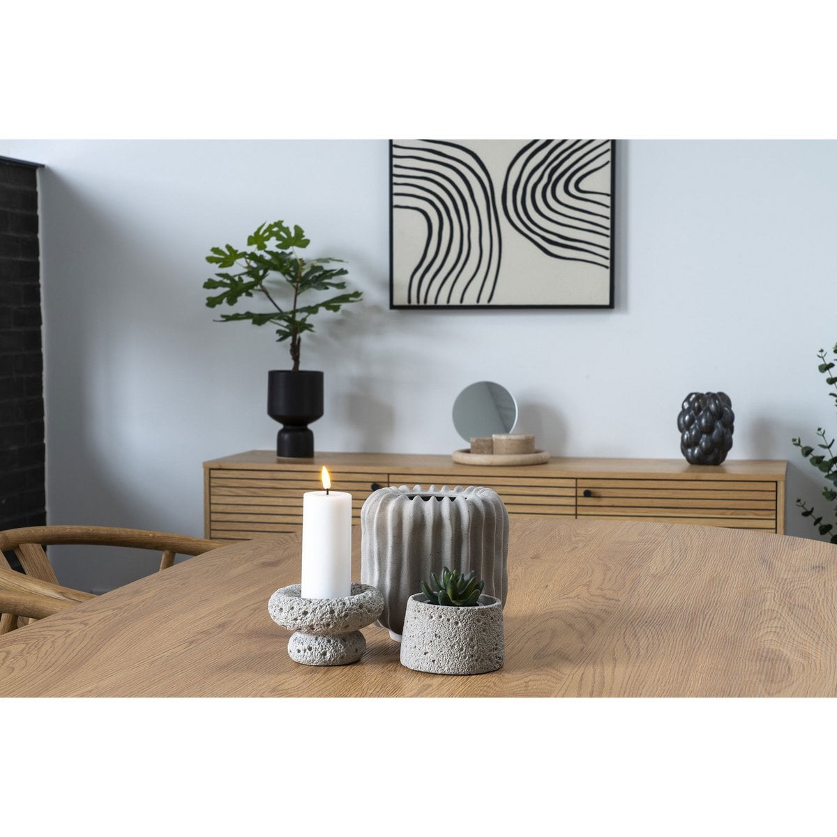 Elba Black Ceramic Plant Pot