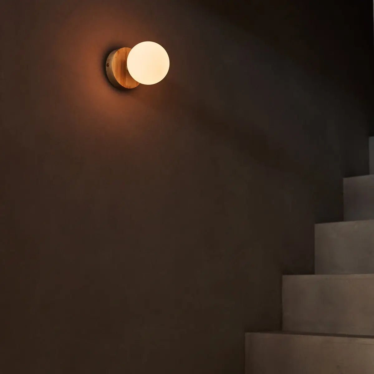 Richella light brown rechargeable wall lamp with matte glass shade
